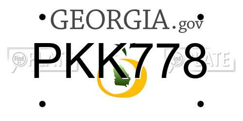 PKK778 Georgia License Plate