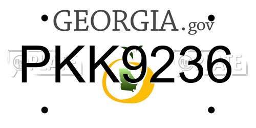 PKK9236 Georgia License Plate