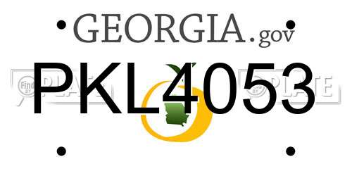 PKL4053 Georgia License Plate