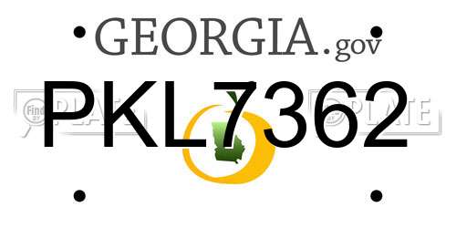 PKL7362 Georgia License Plate