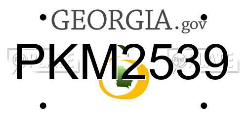 PKM2539 Georgia License Plate