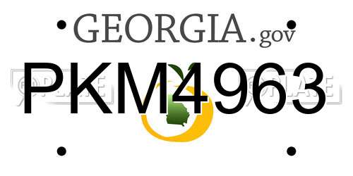 PKM4963 Georgia License Plate