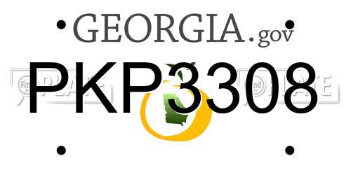 PKP3308 Georgia License Plate