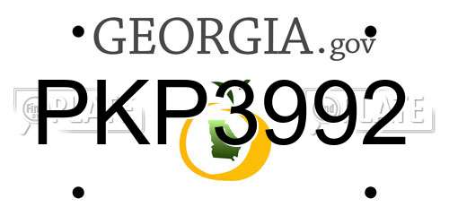 PKP3992 Georgia License Plate