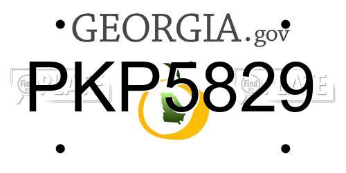 PKP5829 Georgia License Plate