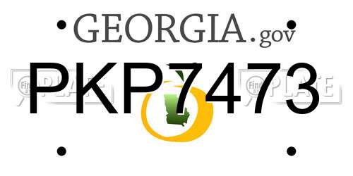 PKP7473 Georgia License Plate