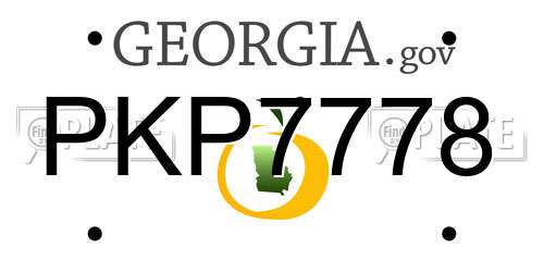 PKP7778 Georgia License Plate