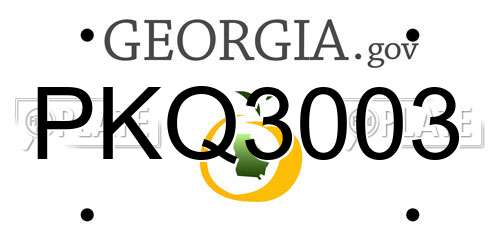 PKQ3003 Georgia License Plate