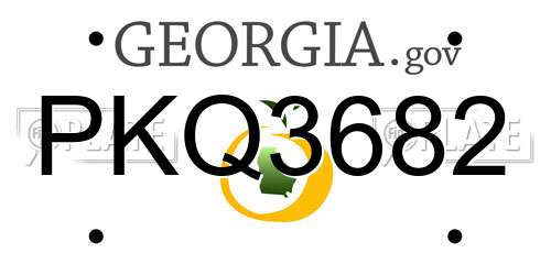 PKQ3682 Georgia License Plate