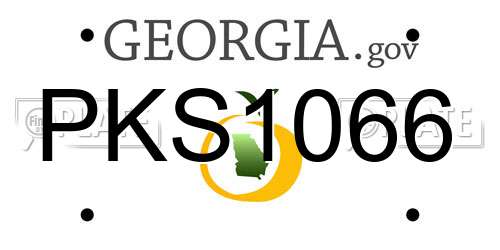 PKS1066 Georgia License Plate