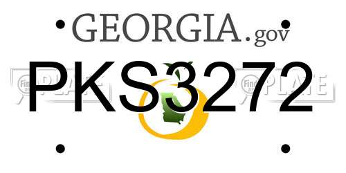 PKS3272 Georgia License Plate