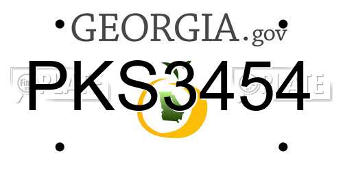 PKS3454 Georgia License Plate