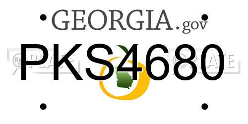 PKS4680 Georgia License Plate