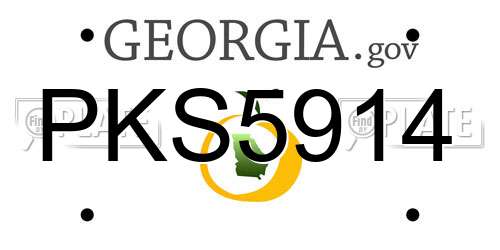 PKS5914 Georgia License Plate
