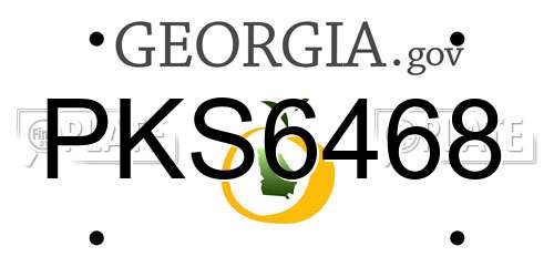PKS6468 Georgia License Plate