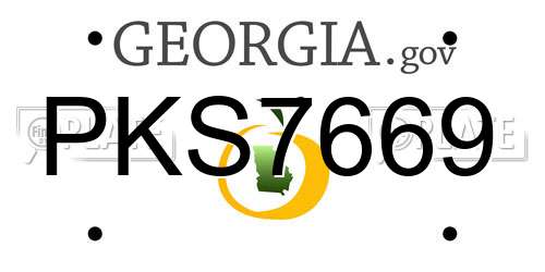 PKS7669 Georgia License Plate