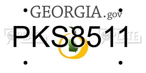 PKS8511 Georgia License Plate