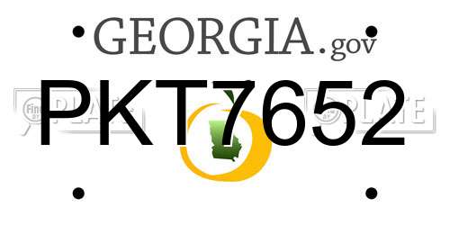 PKT7652 Georgia License Plate