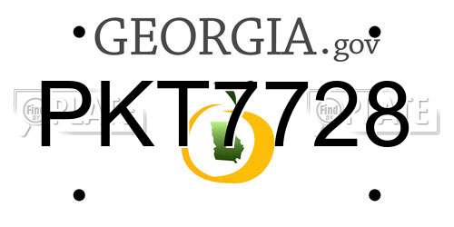 PKT7728 Georgia License Plate