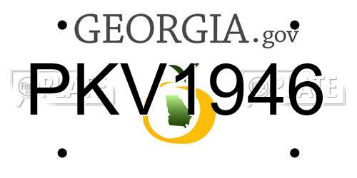 PKV1946 Georgia License Plate