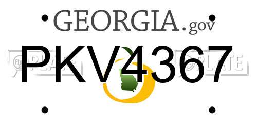 PKV4367 Georgia License Plate