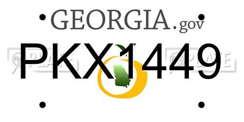 PKX1449 Georgia License Plate
