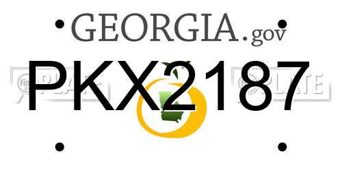 PKX2187 Georgia License Plate