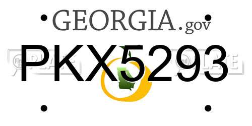 PKX5293 Georgia License Plate