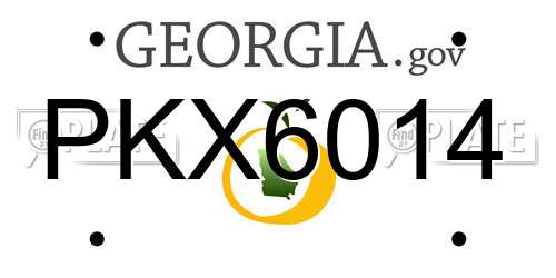 PKX6014 Georgia License Plate