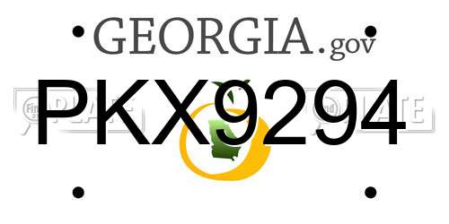 PKX9294 Georgia License Plate