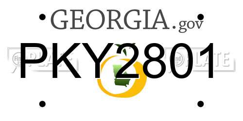 PKY2801 Georgia License Plate