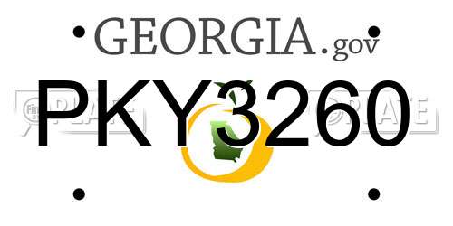 PKY3260 Georgia License Plate