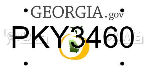 PKY3460 Georgia License Plate