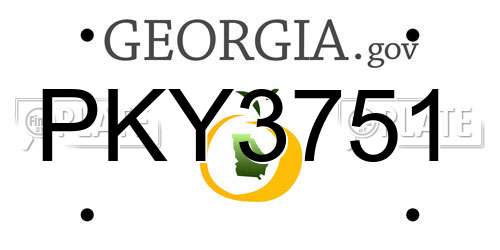 PKY3751 Georgia License Plate