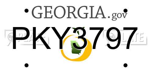 PKY3797 Georgia License Plate