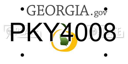 PKY4008 Georgia License Plate