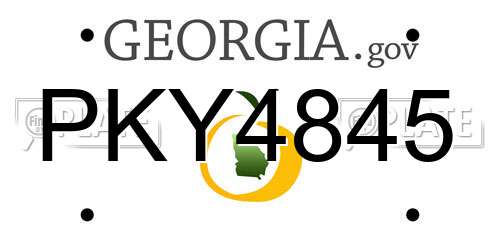 PKY4845 Georgia License Plate