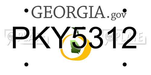 PKY5312 Georgia License Plate
