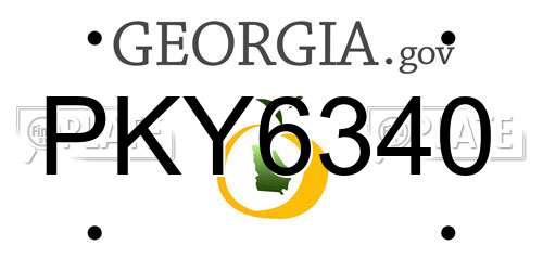 PKY6340 Georgia License Plate