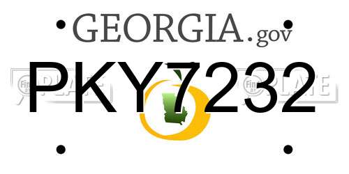 PKY7232 Georgia License Plate