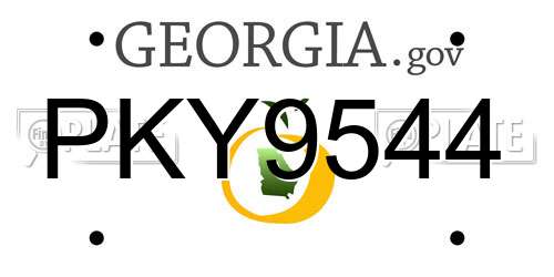 PKY9544 Georgia License Plate