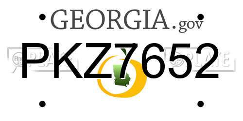 PKZ7652 Georgia License Plate