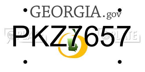 PKZ7657 Georgia License Plate