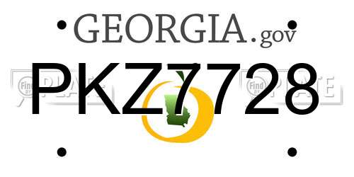 PKZ7728 Georgia License Plate
