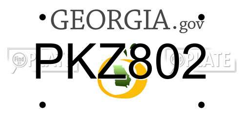 PKZ802 Georgia License Plate
