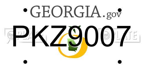 PKZ9007 Georgia License Plate