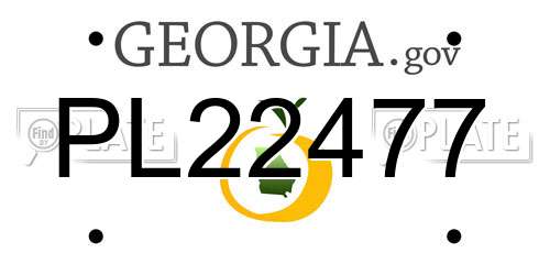 PL22477 Georgia License Plate