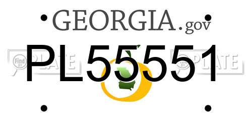 PL55551 Georgia License Plate