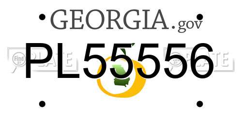 PL55556 Georgia License Plate