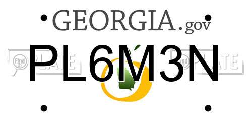 PL6M3N Georgia License Plate